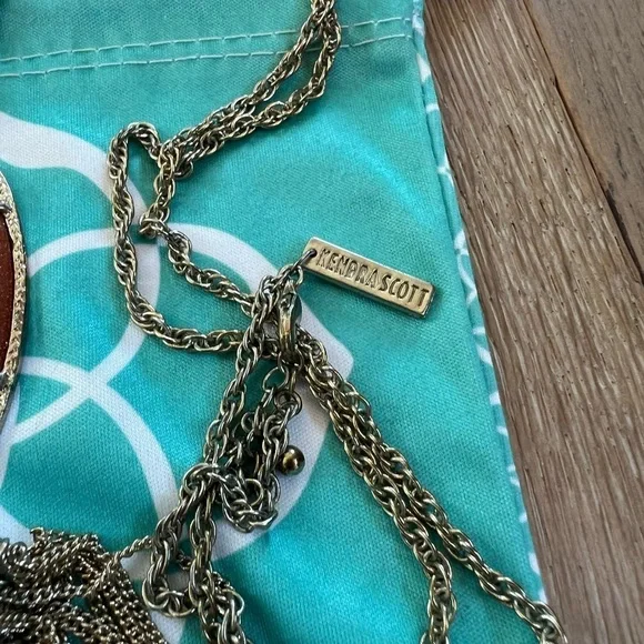 Kendra Scott Gold and Burnt Orange Rayne Pendant Necklace - Picture 7 of 14